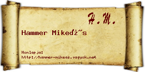 Hammer Mikeás névjegykártya